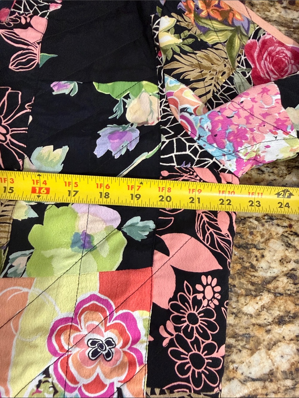 Casual Studio XL Rayon Patchwork Floral Black Button Front Jacket Shirt Vintage - Picture 7 of 8